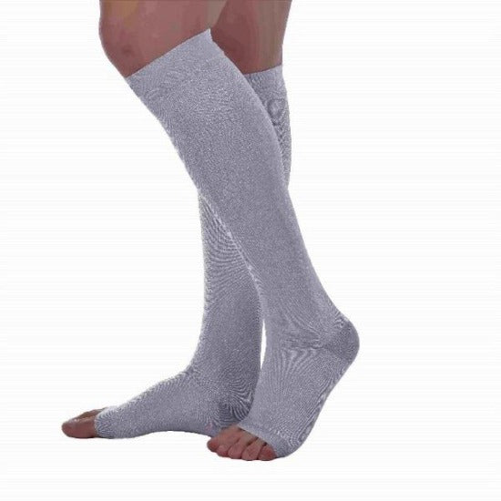 Open Toe Compression Socks Toeless Gray