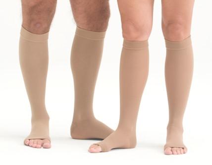 Open Toe Knee High Compression Socks - Easy to Put On Graduated Stockings - Affordable Compression Socks
