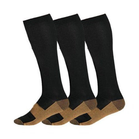 Copper Infused Compression Socks - Graduated Compression Zones - Affordable Compression Socks