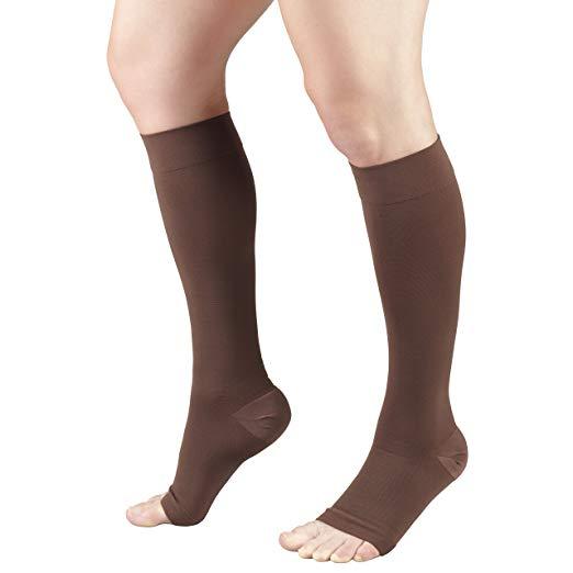 Elastic Toeless Compression Socks Support Open Toe Knee High