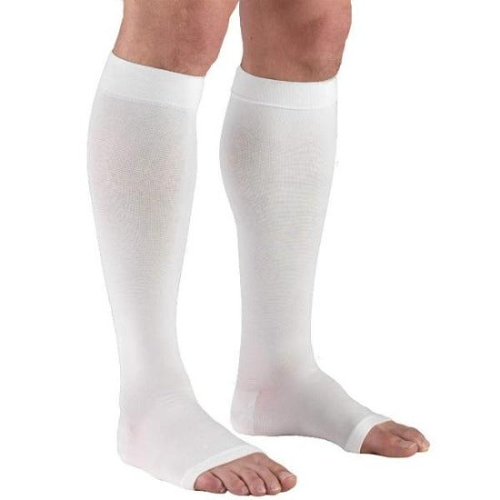 Open Toe Compression Socks Toeless White