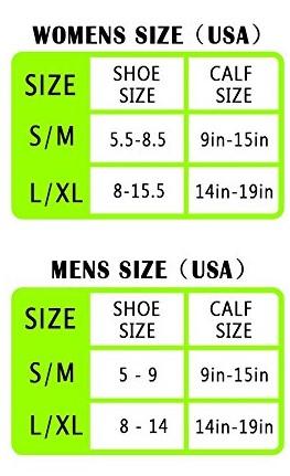 Compression Socks Size Chart