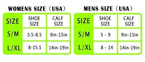 Compression Socks Size Chart