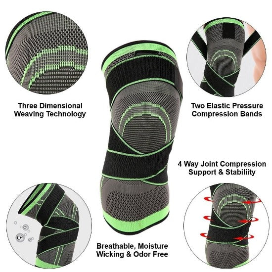 Knee Compression Sleeve Brace with Adjustable Straps - Affordable Compression Socks