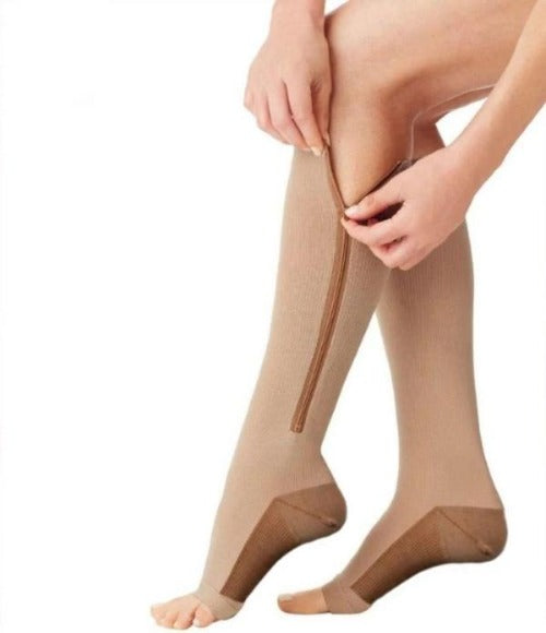 Copper Zipper Compression Socks: Easy-to-Wear Support Stockings
