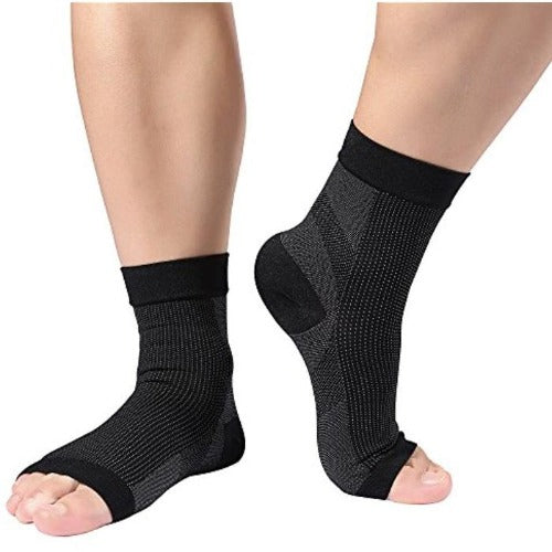 Compression Foot Sleeves - Open Toe Socks for Plantar Fasciitis and Arch Pain - Affordable Compression Socks