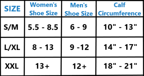 Compression Socks Size Chart