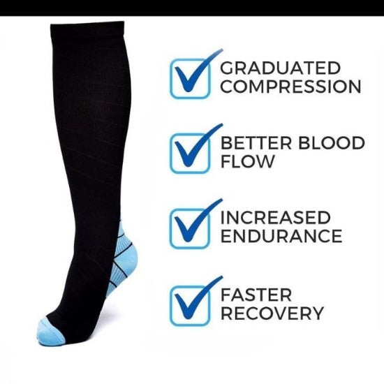 Athletic Fit Sports Compression Socks with Graduated Target Zones - Affordable Compression Socks