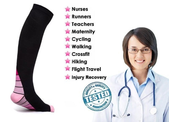 Athletic Fit Sports Compression Socks with Graduated Target Zones - Affordable Compression Socks