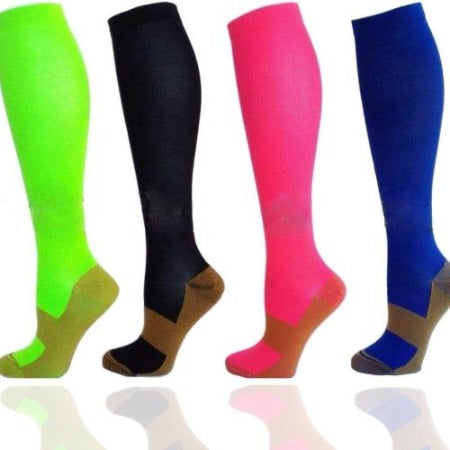 Colorful Copper-Infused Compression Socks: Style with Support