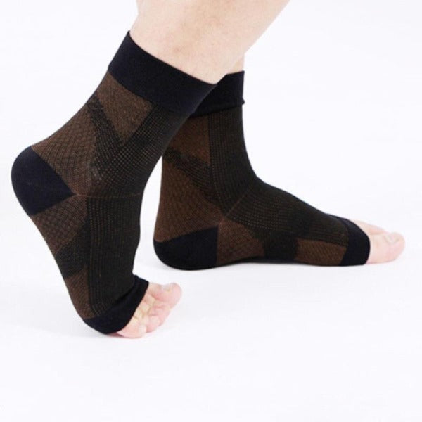 Copper Infused Plantar Fasciitis Compression Foot Sleeves - Arch & Heel Pain Relief - Affordable Compression Socks