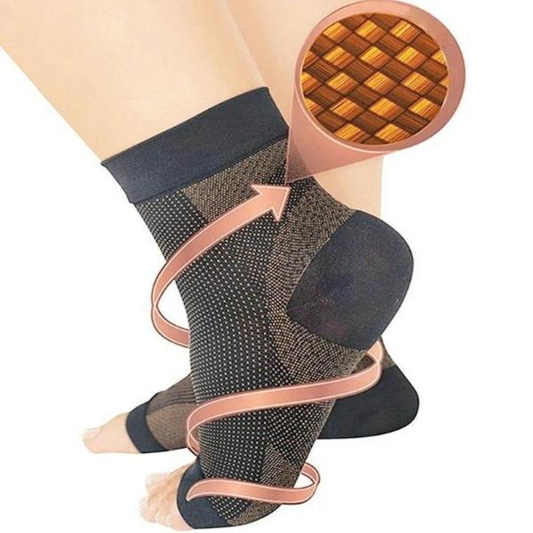 Copper Infused Plantar Fasciitis Compression Foot Sleeves - Arch & Heel Pain Relief - Affordable Compression Socks