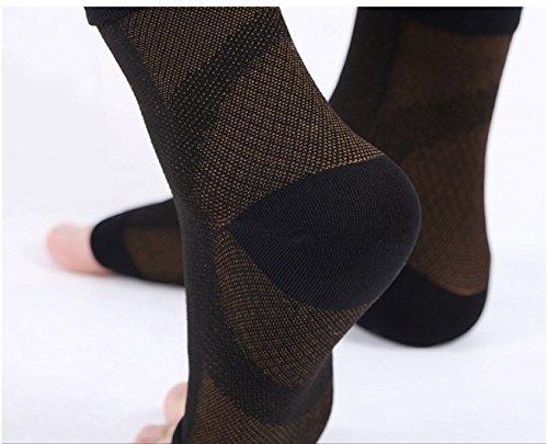 Copper Infused Plantar Fasciitis Compression Foot Sleeves - Arch & Heel Pain Relief - Affordable Compression Socks