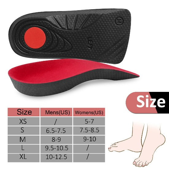 Insoles Flat Feet Plantar Fasciitis Size Chart