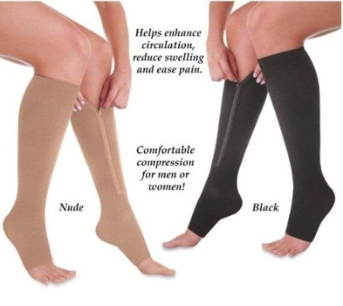 Open Toe Zipper Compression Socks: Easy Zip-Up with Comfort – Affordable  Compression Socks