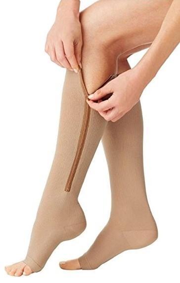 Open Toe Zipper Compression Socks Graduated Stockings  - Zip Up with Ease! - Affordable Compression Socks